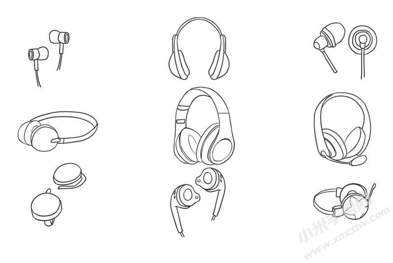 耳机简笔画图片