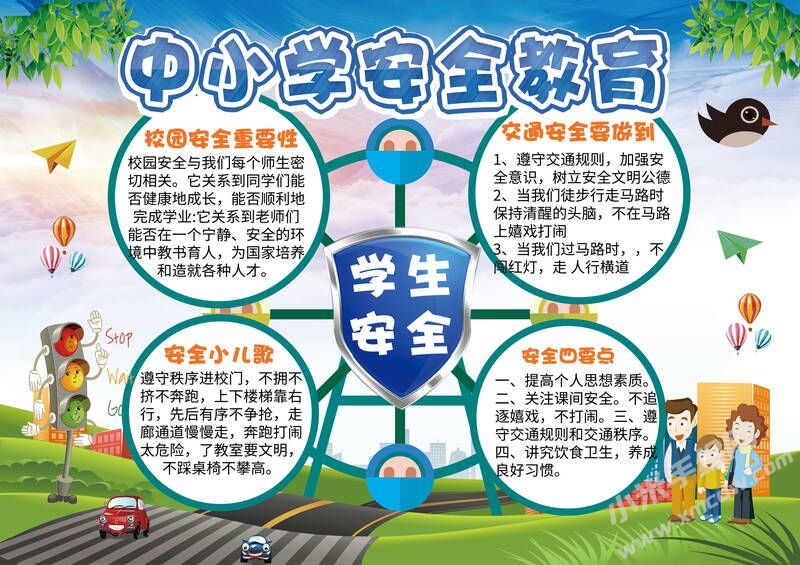 中小学安全教育手抄报创作模板有字版.jpg